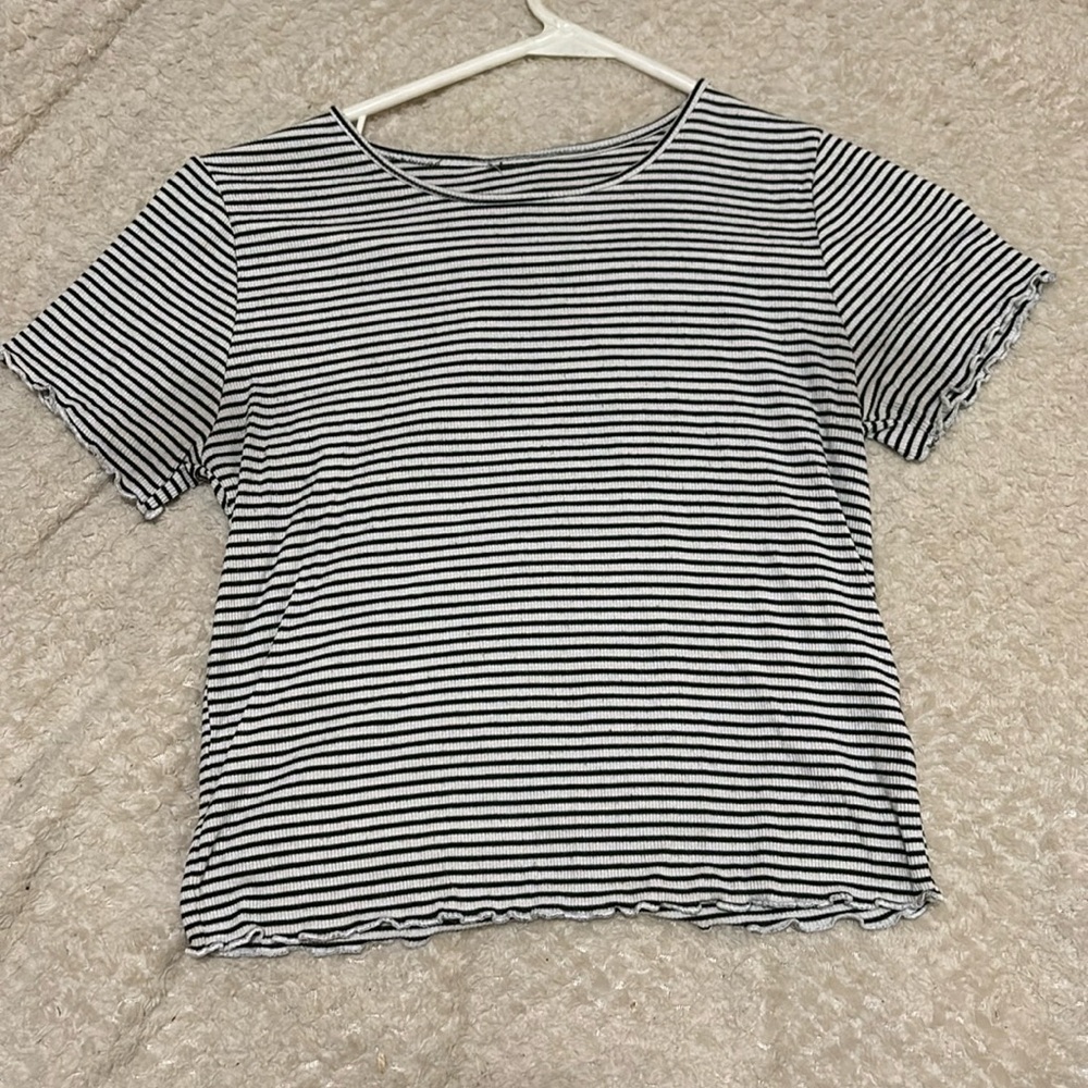 White & black stripped shirt